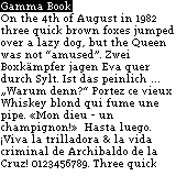 The ridiculously small Gamma Book font